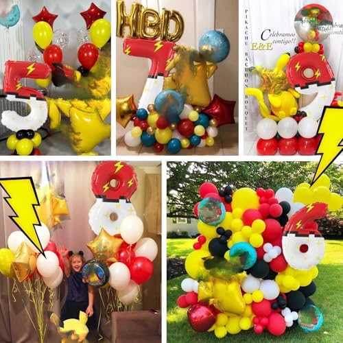 Red and White Cartoon Birthday Foil Balloons