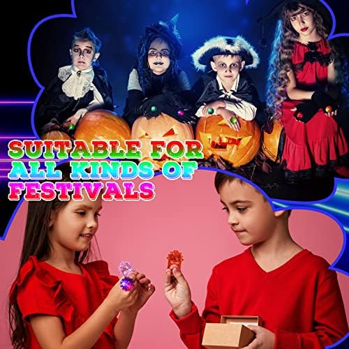 Sosation 100 Pcs Halloween Light Up Ring LED Flashing Party Favors