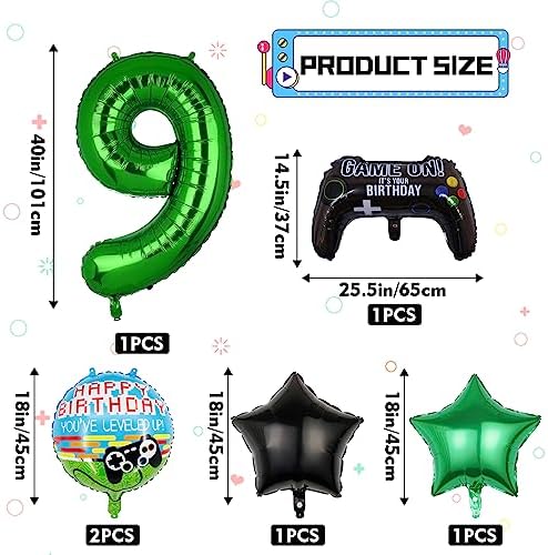 6Pcs Video Game Themed Balloons for Birthday Parties