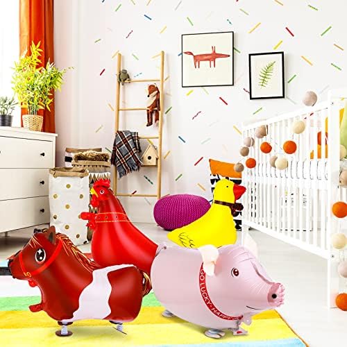 Grevosea 6 Farm Animal Balloons for Birthday Party Decor