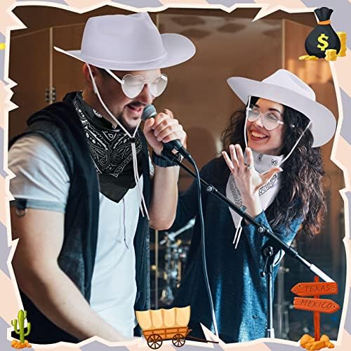 Newcotte 18 Pcs Western Cowboy Hat Set