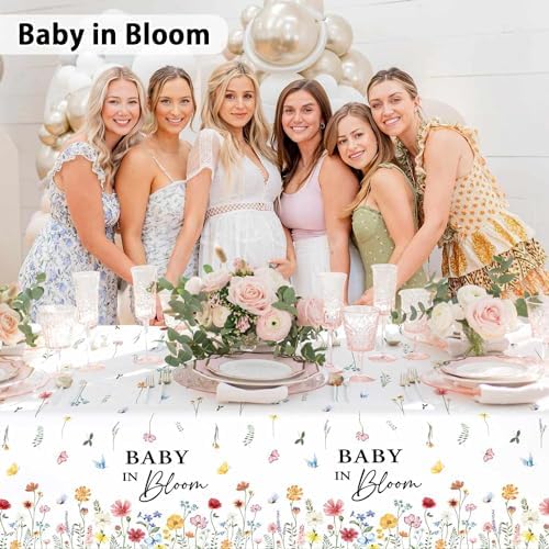 3 Pack Wildflower Baby in Bloom Tablecloth Decorations