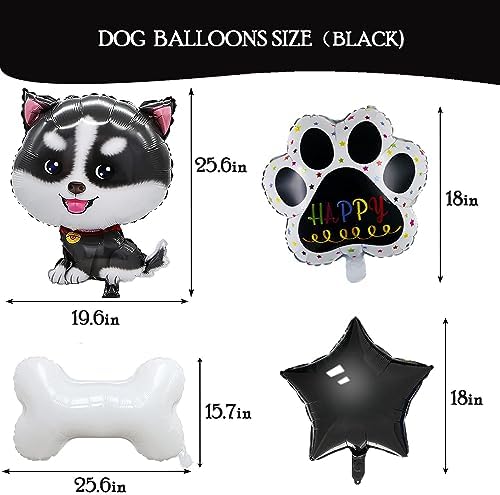 6pcs Cute Husky Dog Balloons for Birthday Decorations