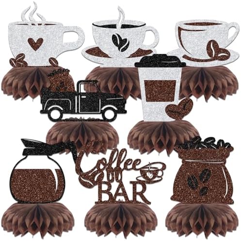 BOMXOI 8 Pcs Coffee Bar Honeycomb Centerpieces