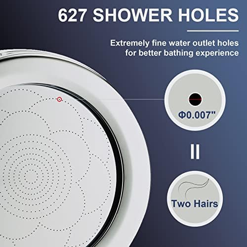 High Pressure Handheld Shower Head with 627 Holes 9 Inch
