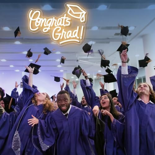 Congrats Grad Neon Sign with Cap 16x11 Inch