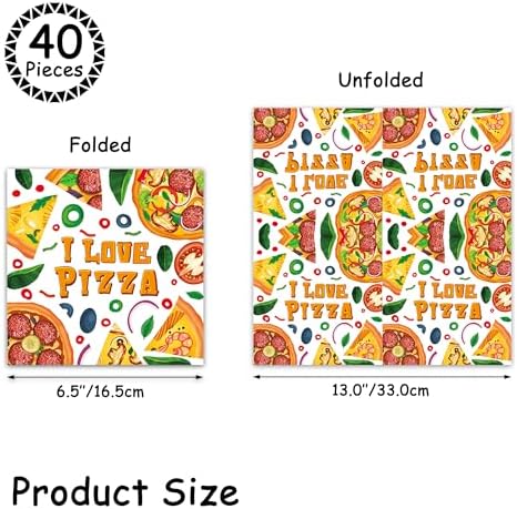 40ct Pizza Themed Napkins - 65x65 Inch Set for Parties