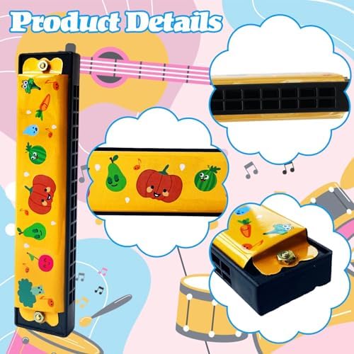 24 Pcs Kids Cartoon Harmonica Set