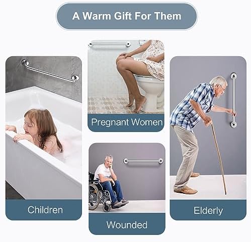 BRIGHT SHOWERS Handheld and Fixed Shower Head Combo with 24-Inch Grab Bar