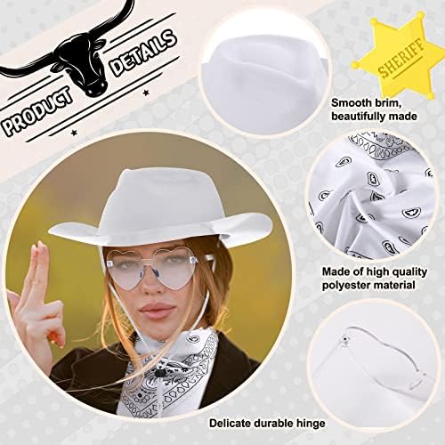 Newcotte 18 Pcs Western Cowboy Hat Set