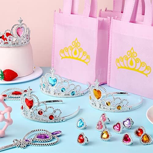 Yinder Princess Party Favor Set with Crown Tiara Wands and Bags