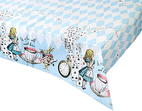 Talking Tables Blue Alice in Wonderland Table Cover Disposable Recyclable