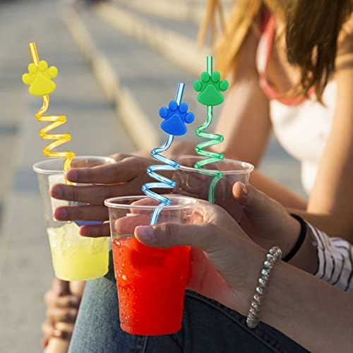 25 Piece Paw Dog Patrol Straws with Cleaning Brush