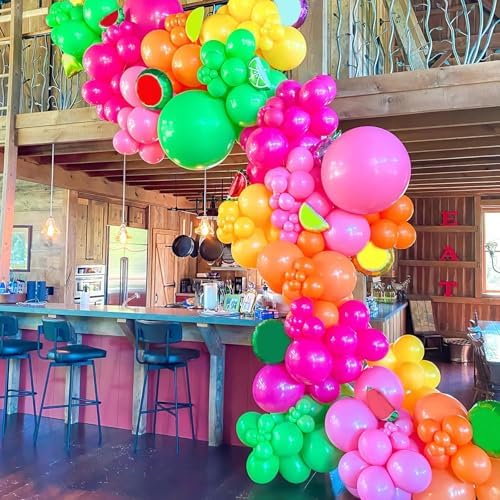 Rainbow Balloons Kit with Birthday Banner Set