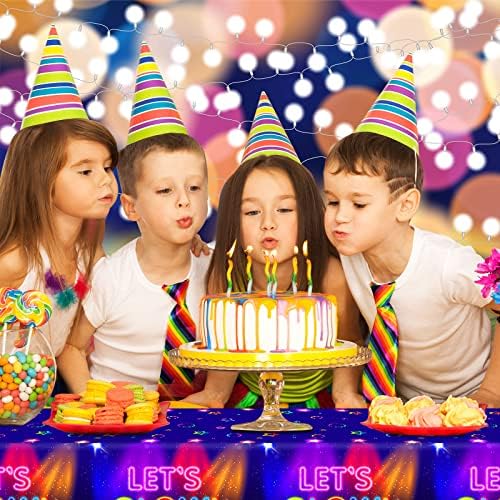 Tegeme 2 Pieces Glow in the Dark Tablecloth 86x51 Inch Neon Party Supplies