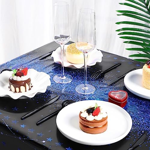Tudomro 3 Pcs Birthday Tablecloths Plastic Rectangular Covers for Parties