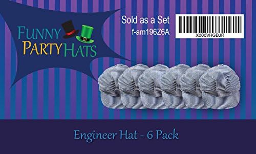 Funny Train Conductor Hats for Kids - 6 Pack