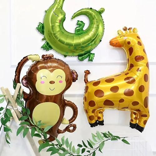 7pcs Jungle Safari Animal Balloons for Birthday Party Decor