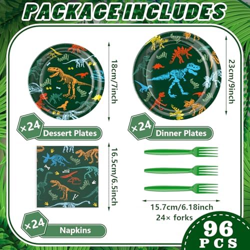 Dinosaur Birthday Party Supplies Set 96 Piece
