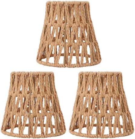 3PCS Rattan Lamp Shades Bohemian Decor for E14 Bulbs