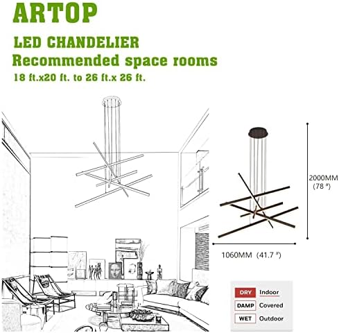 Artop 6 Light Dimmable Chandelier LED Pendant Light
