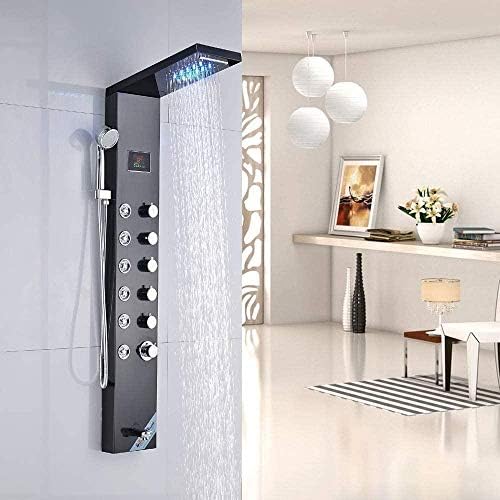 Gougeltd Shower Screen LED Shower Head with Hand Sprayer and 8 Massage Nozzles