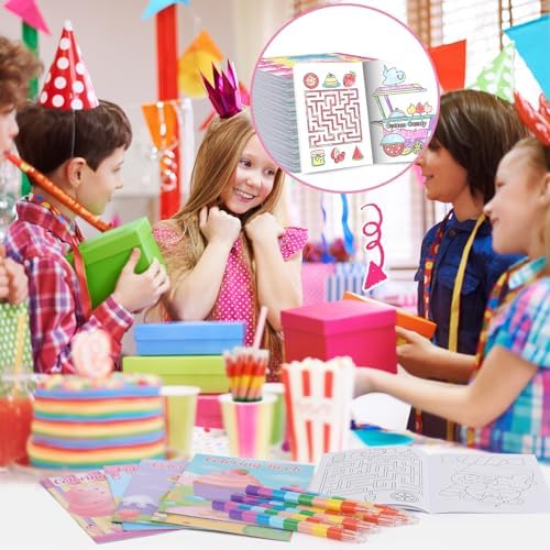 BenLouis 24 Mini Coloring Books with Stacking Crayons