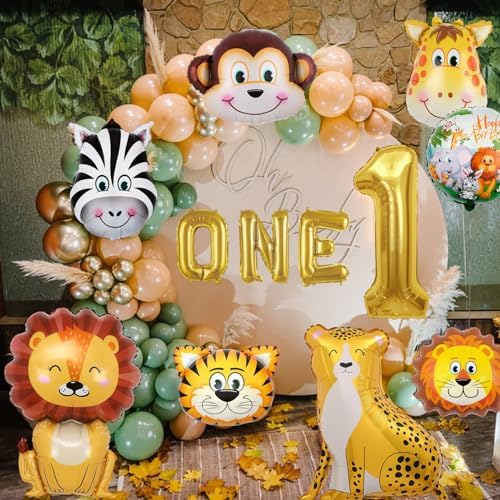 21PCS Jungle Safari Animal Balloons for Kids Party Decor