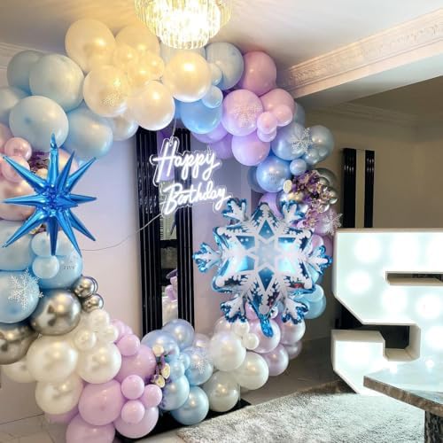 133 Pcs Ice Snow Themed Balloon Arch Kit