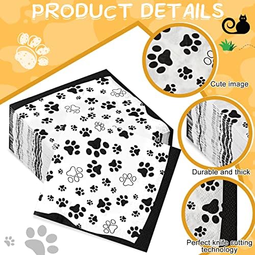 CHENGU 100 Piece Paw Print Napkins 2 Layers