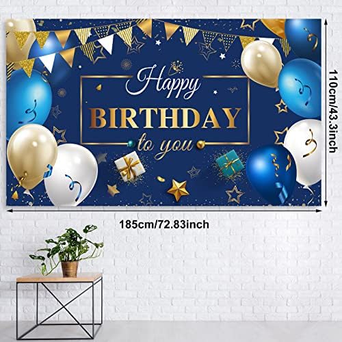 Navy Blue and Gold Birthday Decorations 56 Pcs Party Kit