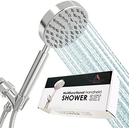 All Metal Shower Head with 6 Ft Hose and Adjustable Bracket