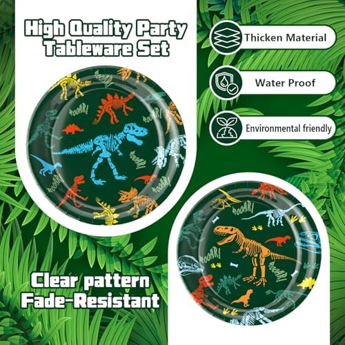 Dinosaur Birthday Party Supplies Set 96 Piece