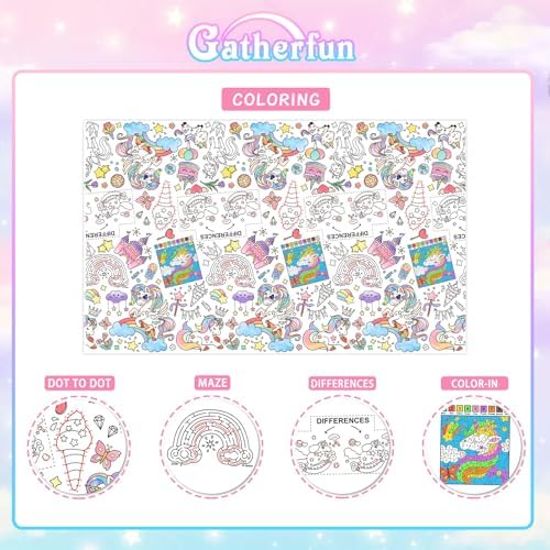 Gatherfun Magical Unicorn Tablecloth for Birthday Parties