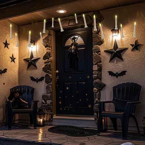 Homemory 12 Pcs Floating Flameless Candles with Wand Remote