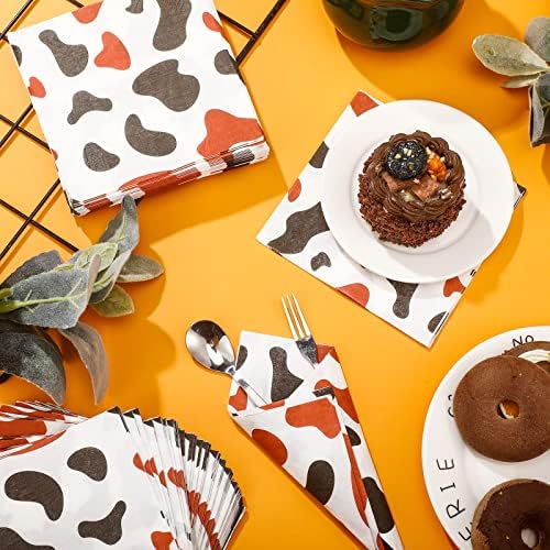 Colarr 100 Pcs Cow Print Napkins 2 Layers