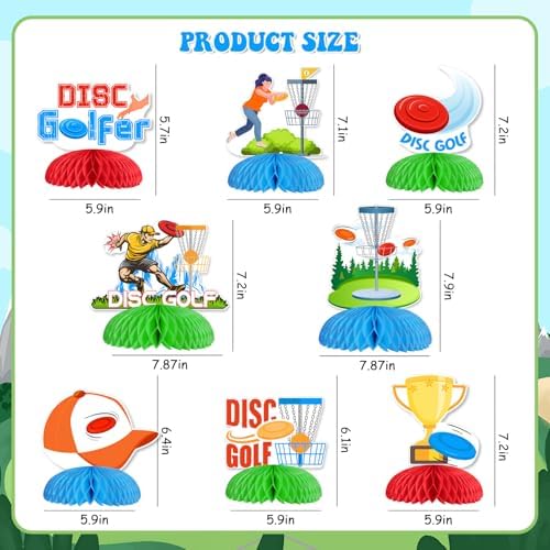 Disc Golf Party Decorations 8pcs Honeycomb Centerpieces