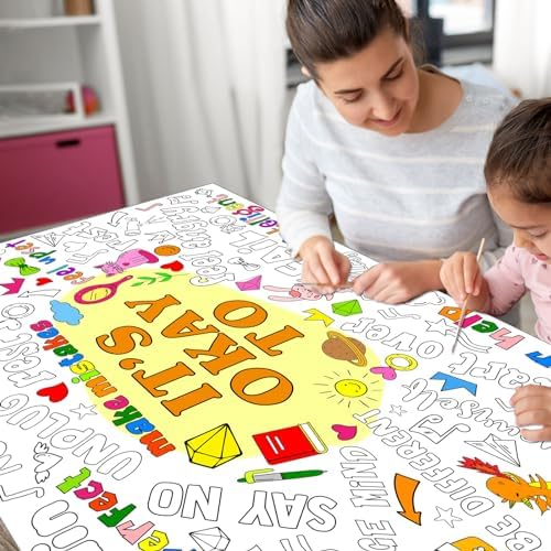 Giant Positive Affirmations Coloring Poster for Kids