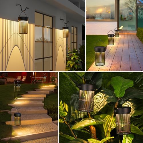 Mlambert Solar Lantern Outdoor Waterproof 4-Pack
