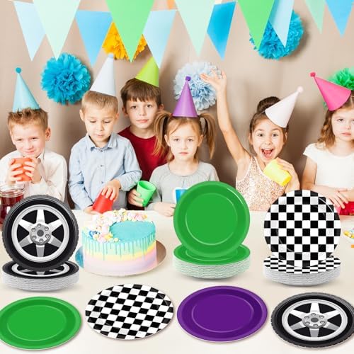 60Pcs Monster Truck Party Plates for Kids