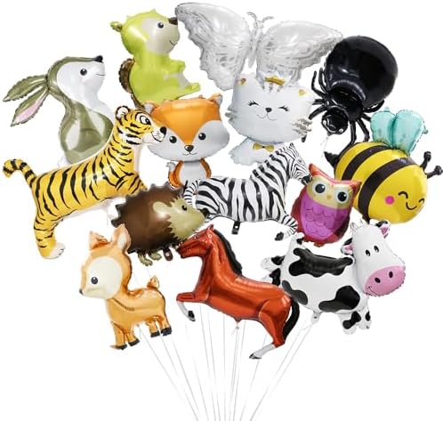 15 Pack Wild Safari Jungle Animal Balloons