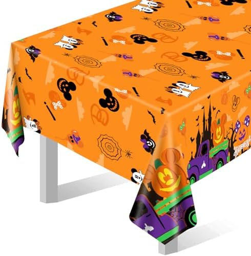 3Pcs Halloween Tablecloths with Mouse and Pumpkin Designs