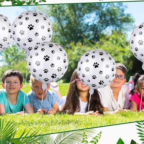 12 Pcs 18 Inch Dog Paw Print Foil Balloons
