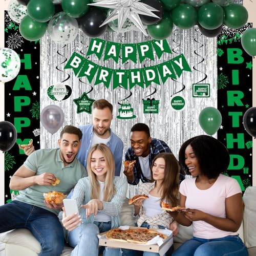 Green Birthday Decorations for Men Boys