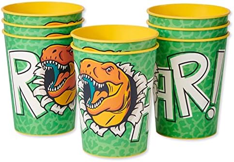 American Greetings Dinosaur Party Cups 8-Count 16 Oz Reusable