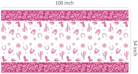 Hot Pink Cowgirl Party Tablecloths 4 Pack 54x108 Inches
