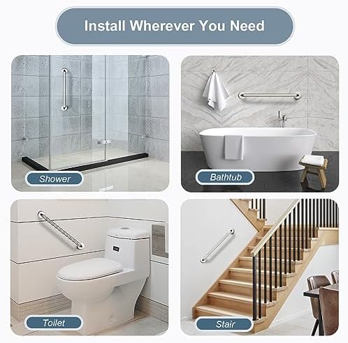 Bright Showers Dual Shower Head Combo with Handheld and 24-Inch Grab Bar