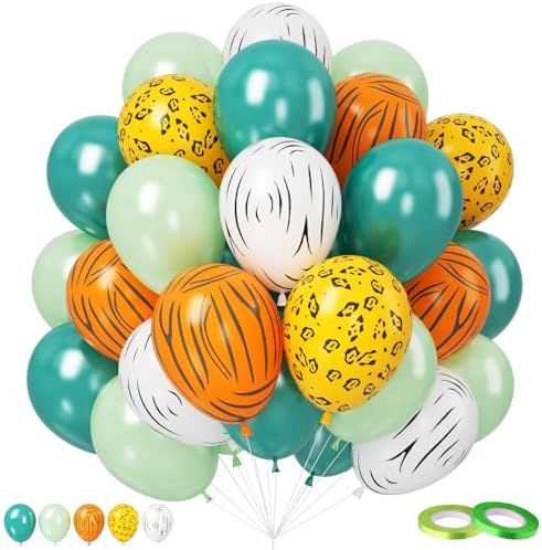 Jungle Balloons 12 Inch 50 Pcs Safari Decorations