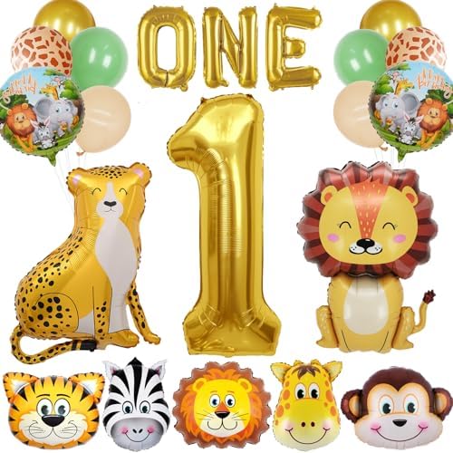 21PCS Jungle Safari Animal Balloons for Kids Party Decor