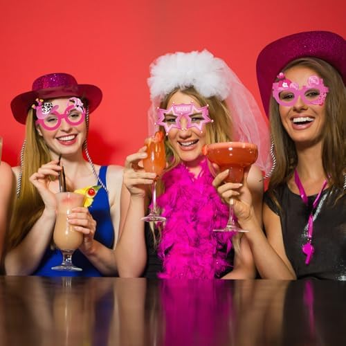 32 Pcs Pink Cowgirl Paper Glasses Party Favors